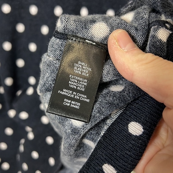 Rebecca Taylor Navy Polka Dot Sweater Size M - Picture 8 of 10